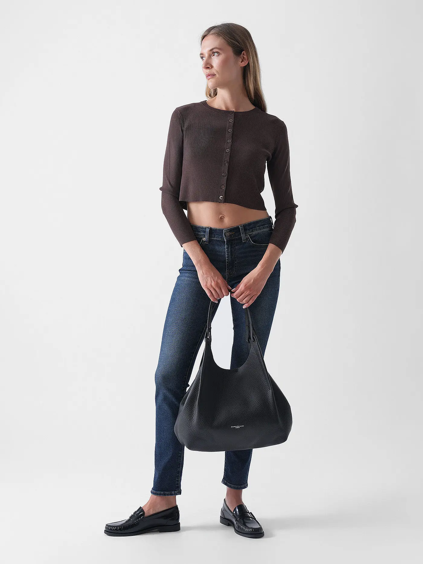 GIANNI CHIARINI | Ledertasche - Hobo Bag DUA | schwarz